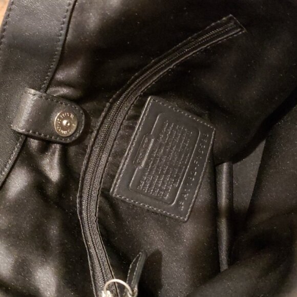 COACH Signature Black Perforated Leather Carly Tote F16598 - Picture 8 of 15